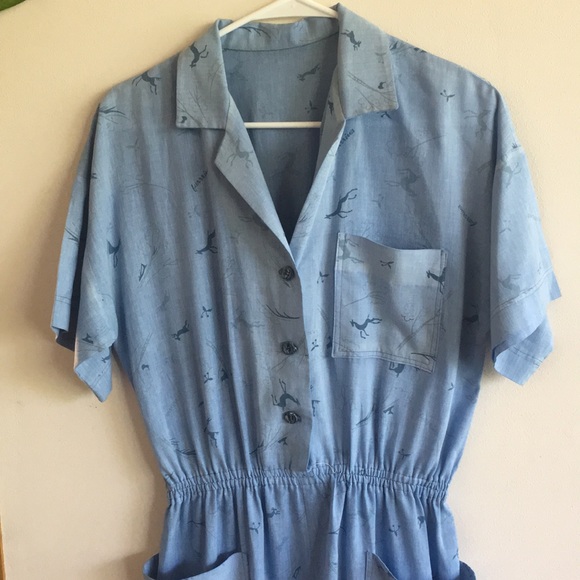Vintage blue jumpsuit - Picture 4 of 5